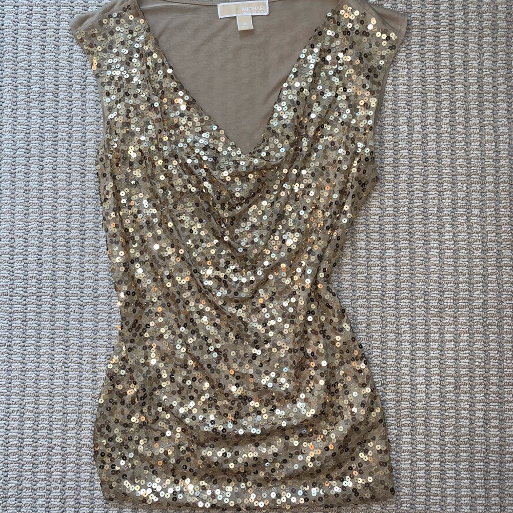 Gold sequined Michael Kors top